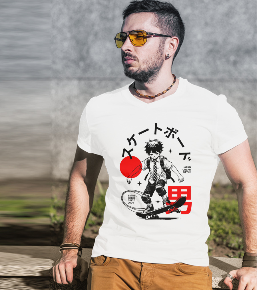 Skateboarde Japan Urban Style Established Since T-Shirt