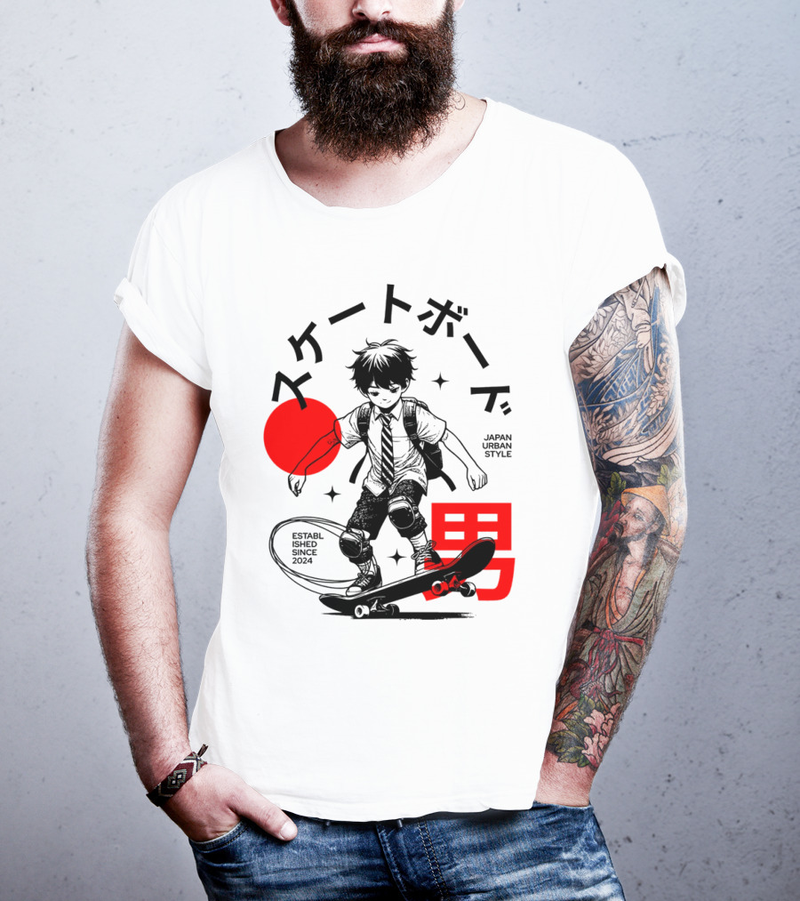 Skateboarde Japan Urban Style Established Since T-Shirt
