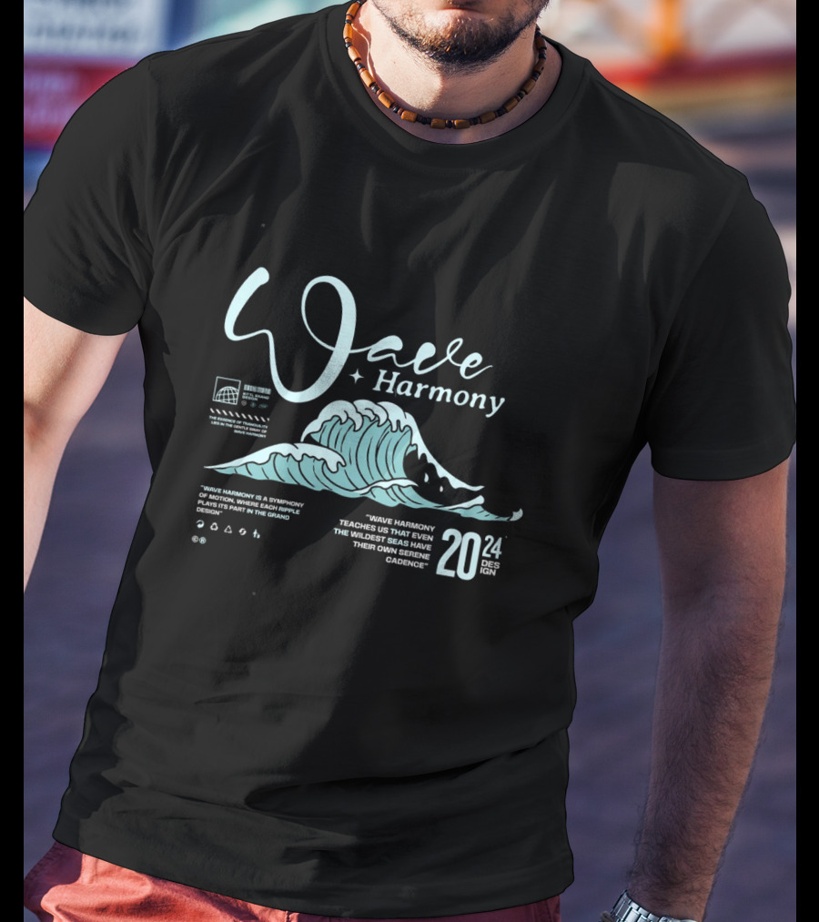Wave Harmony Teaches Us That Even The Wildest Seas Have Their Own Serene Cadence T-Shirt