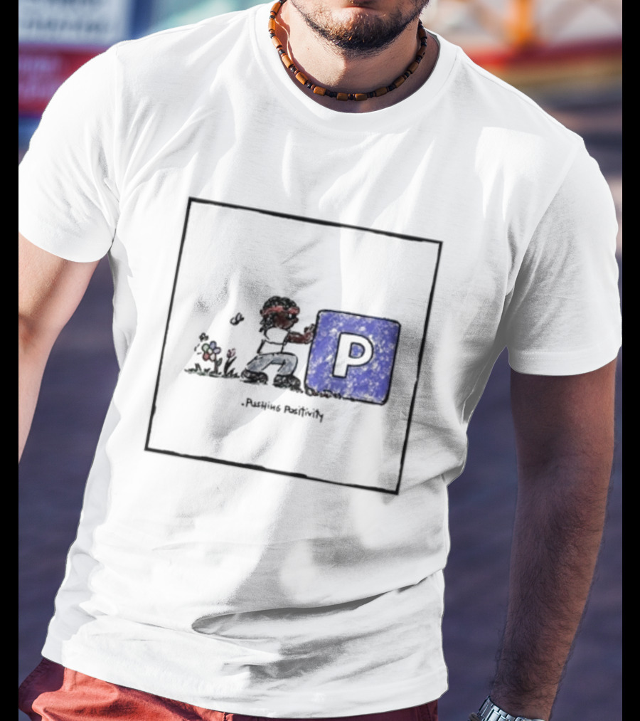 Pushing Positivity Peaceful Flower Garden Block T-Shirt