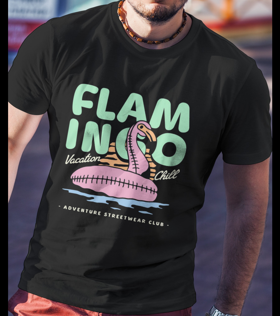 Flamingo Vacation Chill Adventure Streetwear Club T-Shirt