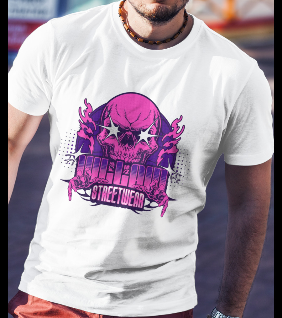 Villain Streetwear Skull Flames Urban Gothic Aesthetic T-Shirt