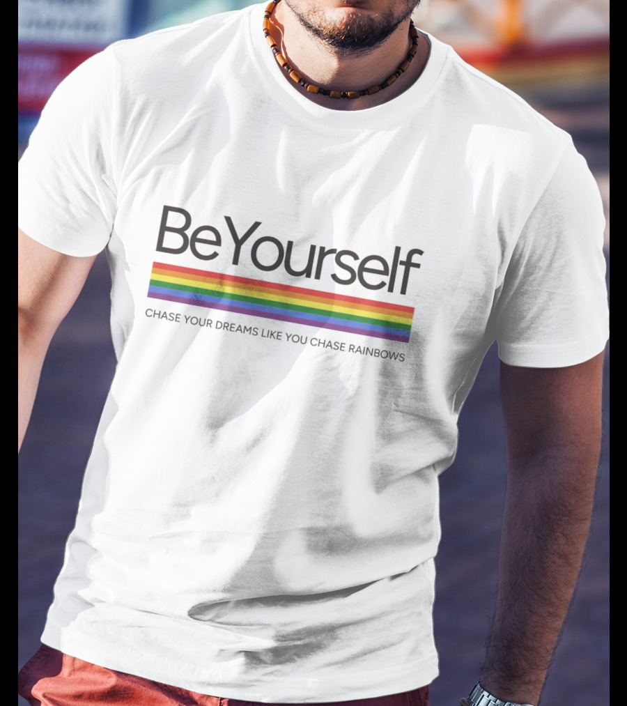 Be Yourself Embrace Your Dreams Live Your Peace Rainbow T-Shirt