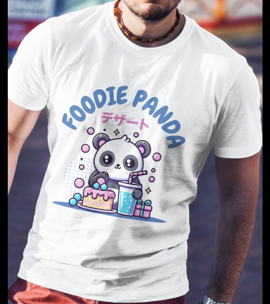 FOODIE PANDA デザート Cake Drink Gift Bubbles T-Shirt