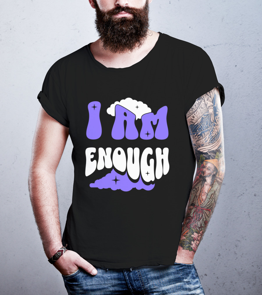 I Am Enough Groovy Cloud And Stars T-Shirt