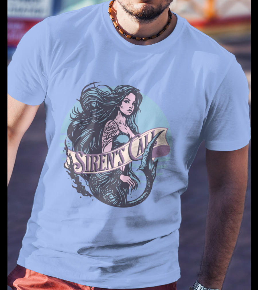 Siren's Call Mermaid Tattoo Ocean Waves T-Shirt