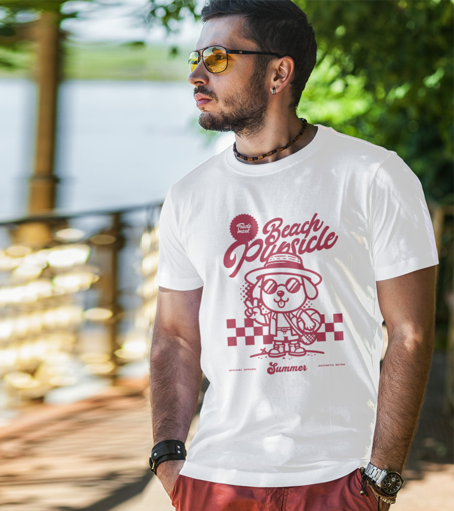 Trademark Beach Pupsicle Summer Aesthetic Retro T-Shirt