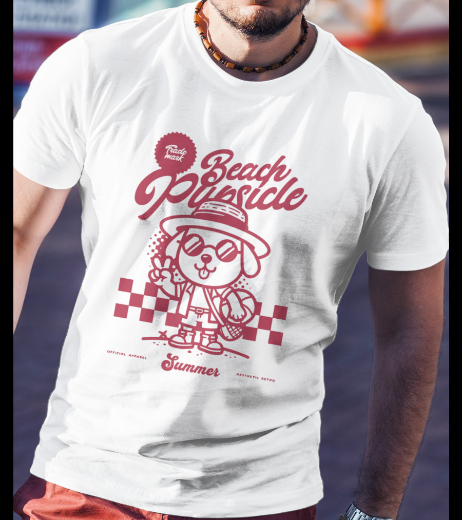 Trademark Beach Pupsicle Summer Aesthetic Retro T-Shirt