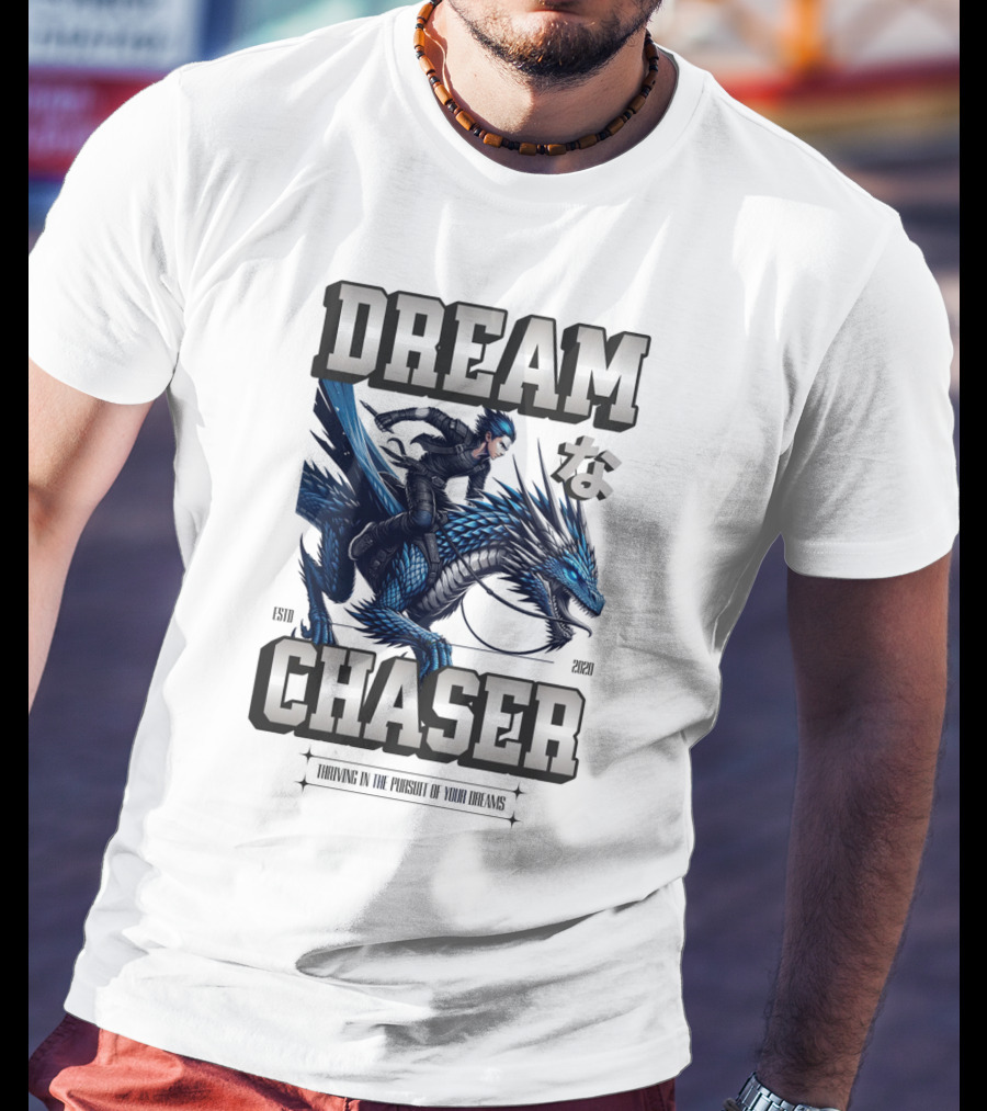 DREAM CHASER な Blue Dragon Rider T-Shirt