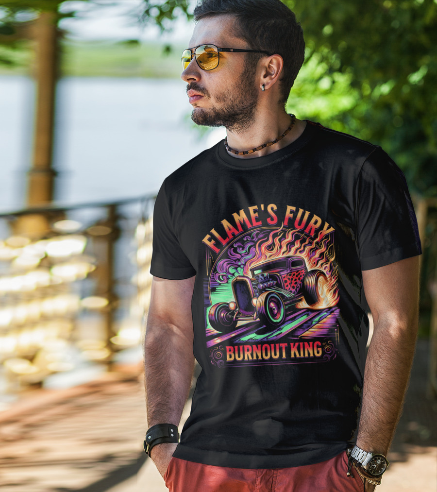 FLAME'S FURY BURNOUT KING T-Shirt