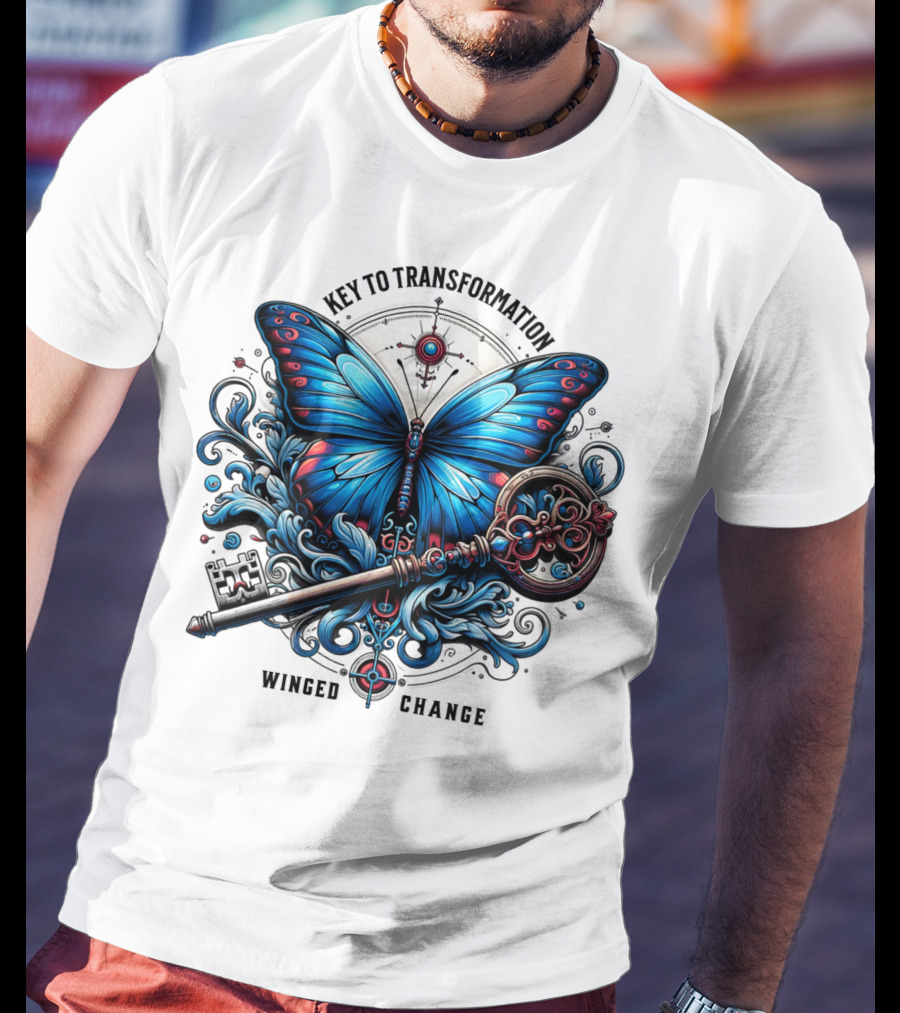Key To Transformation Winged Change Butterfly And Key T-Shirt