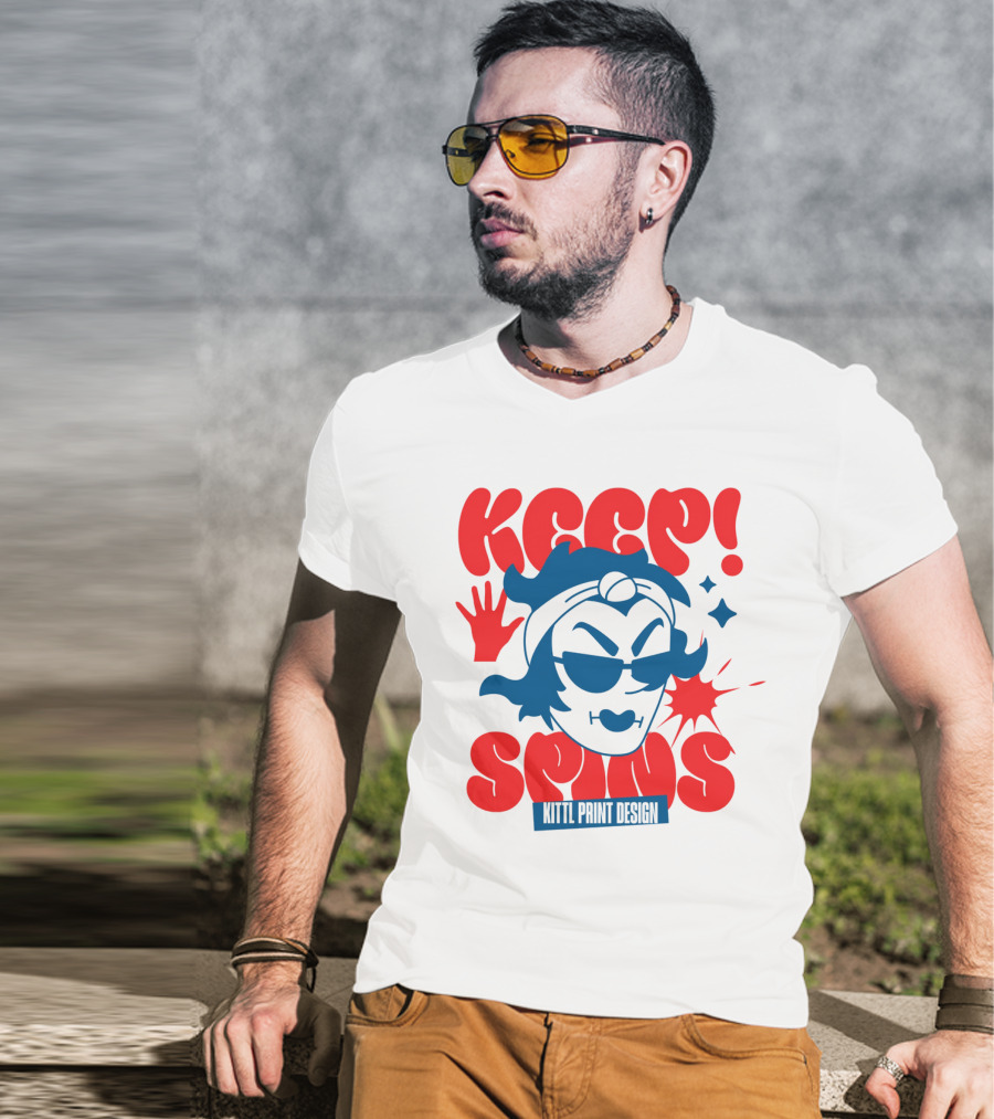 Keep Spins Kittl Print T-Shirt