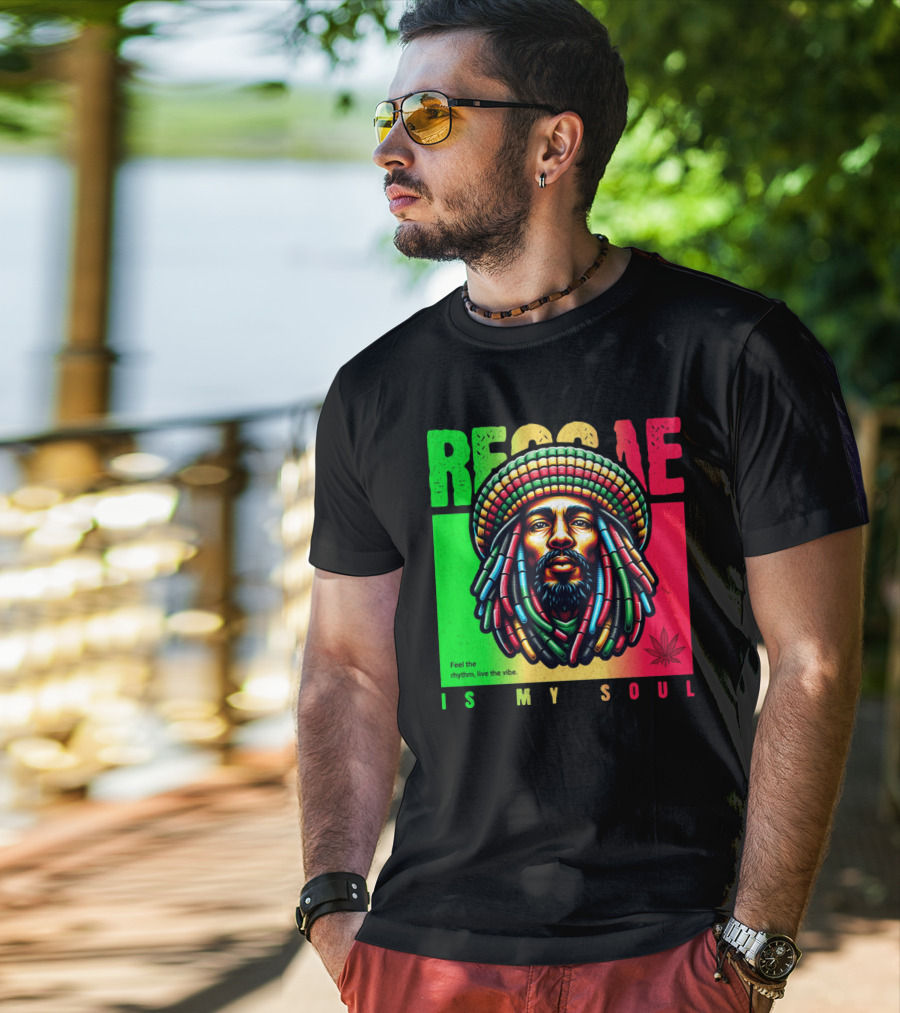 Reggae Feel The Rhythm Live The Vibe Is My Soul T-Shirt
