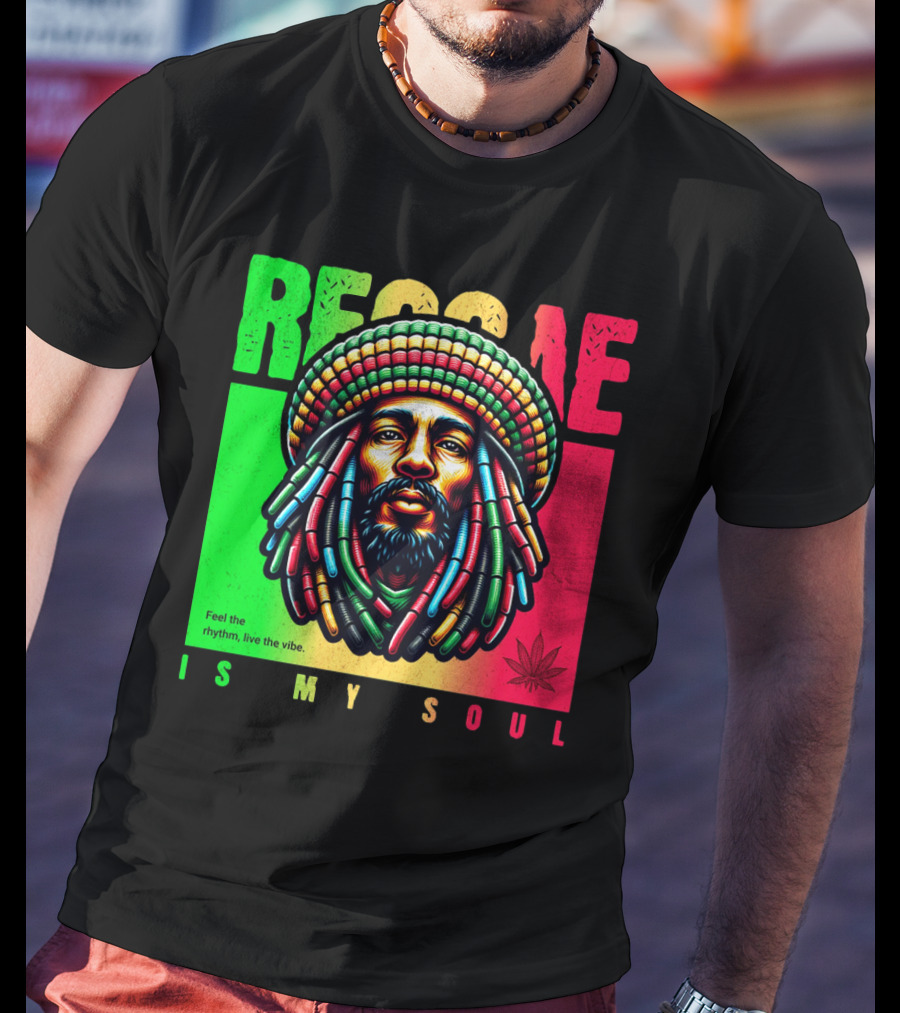 Reggae Feel The Rhythm Live The Vibe Is My Soul T-Shirt