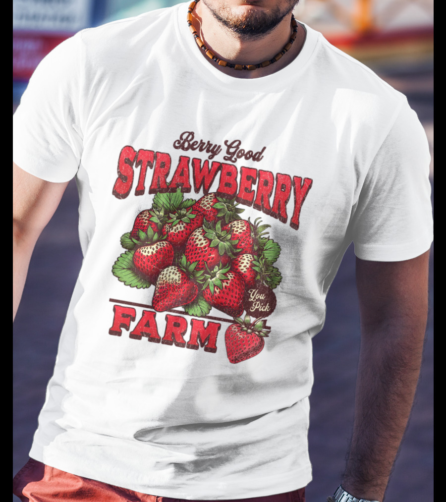 Berry Good Strawberry Farm You Pick Produce Vintage T-Shirt