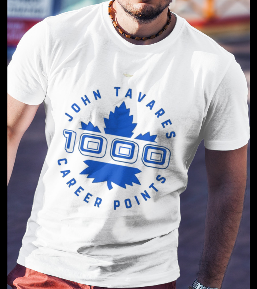 John Tavares 1000 Career Points Maple Leaf Achievement T-Shirt