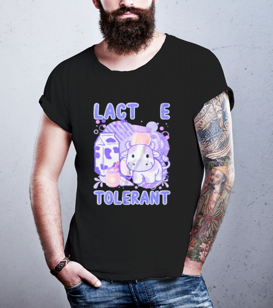 Lactose Intolerant Funny Milk Cow Cartoon T-Shirt