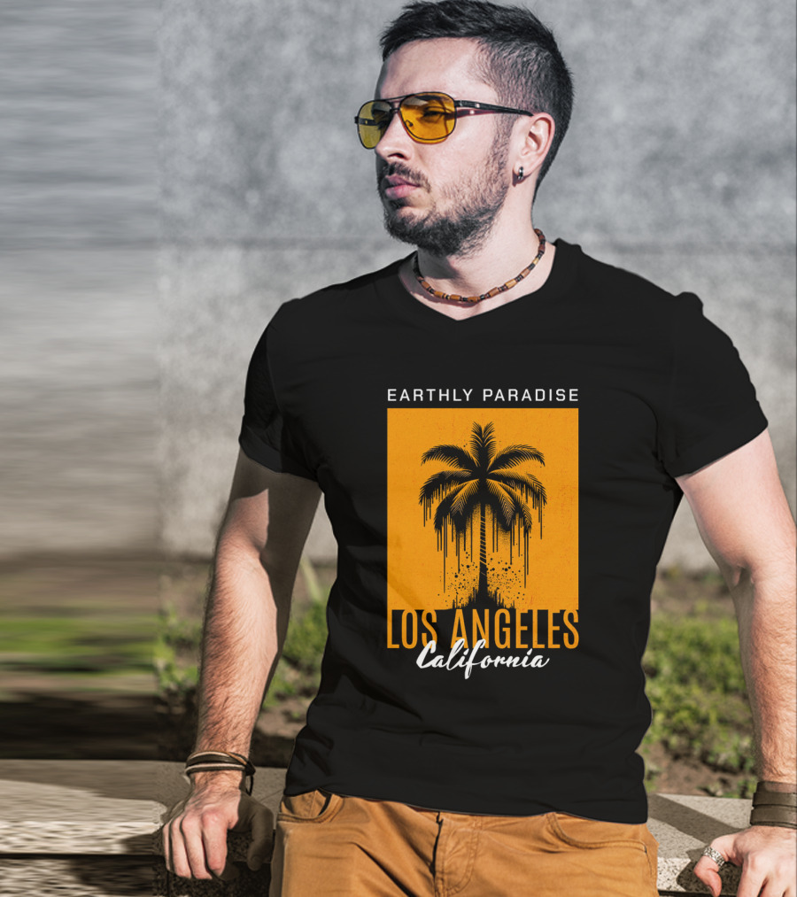 Earthly Paradise Los Angeles California Palm Tree T-Shirt