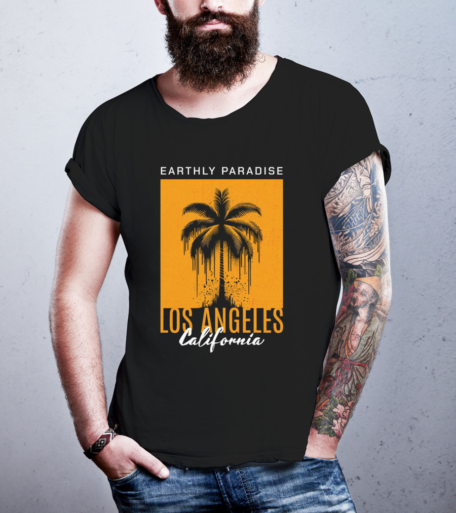 Earthly Paradise Los Angeles California Palm Tree T-Shirt