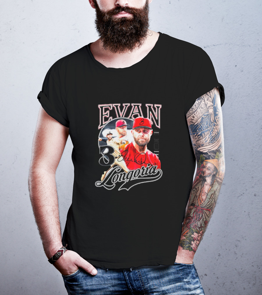 Evan Longoria 3 Arizona Diamondbacks Signature Baseball T-Shirt
