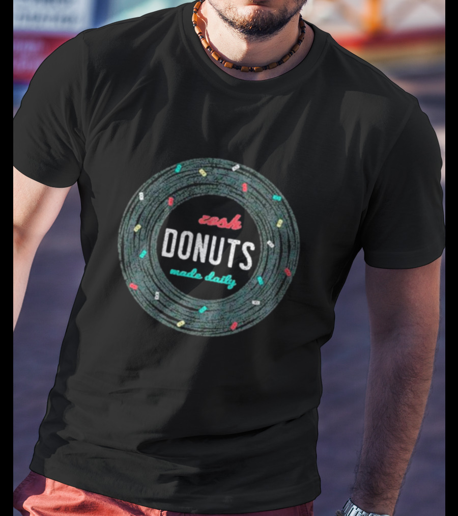 Fresh Donuts Made Daily Tire Style Retro T-Shirt
