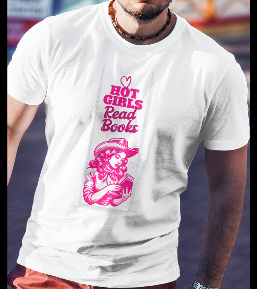 Hot Girls Read Books Cool Vintage Bookmark T-Shirt