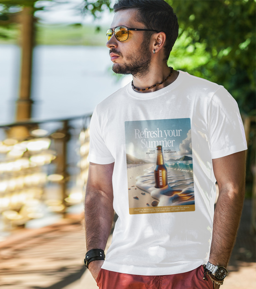 Refresh Your Summer Golden Brew Beach Companion T-Shirt