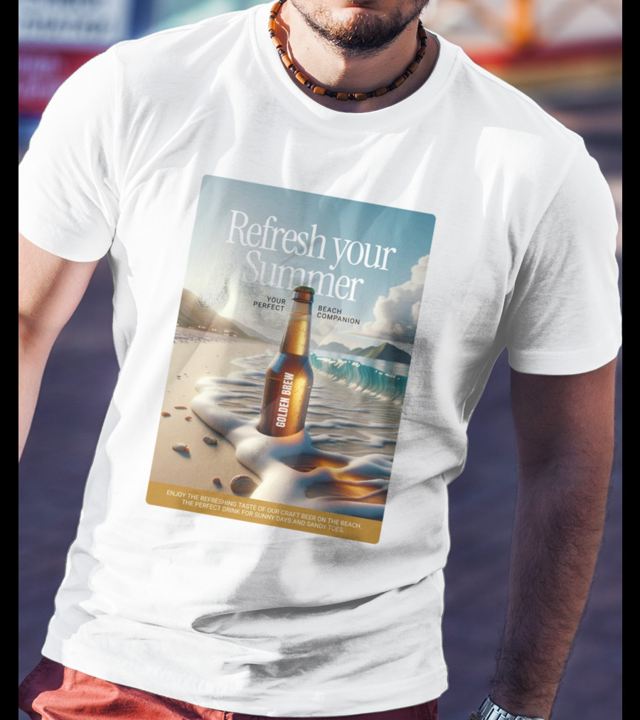 Refresh Your Summer Golden Brew Beach Companion T-Shirt
