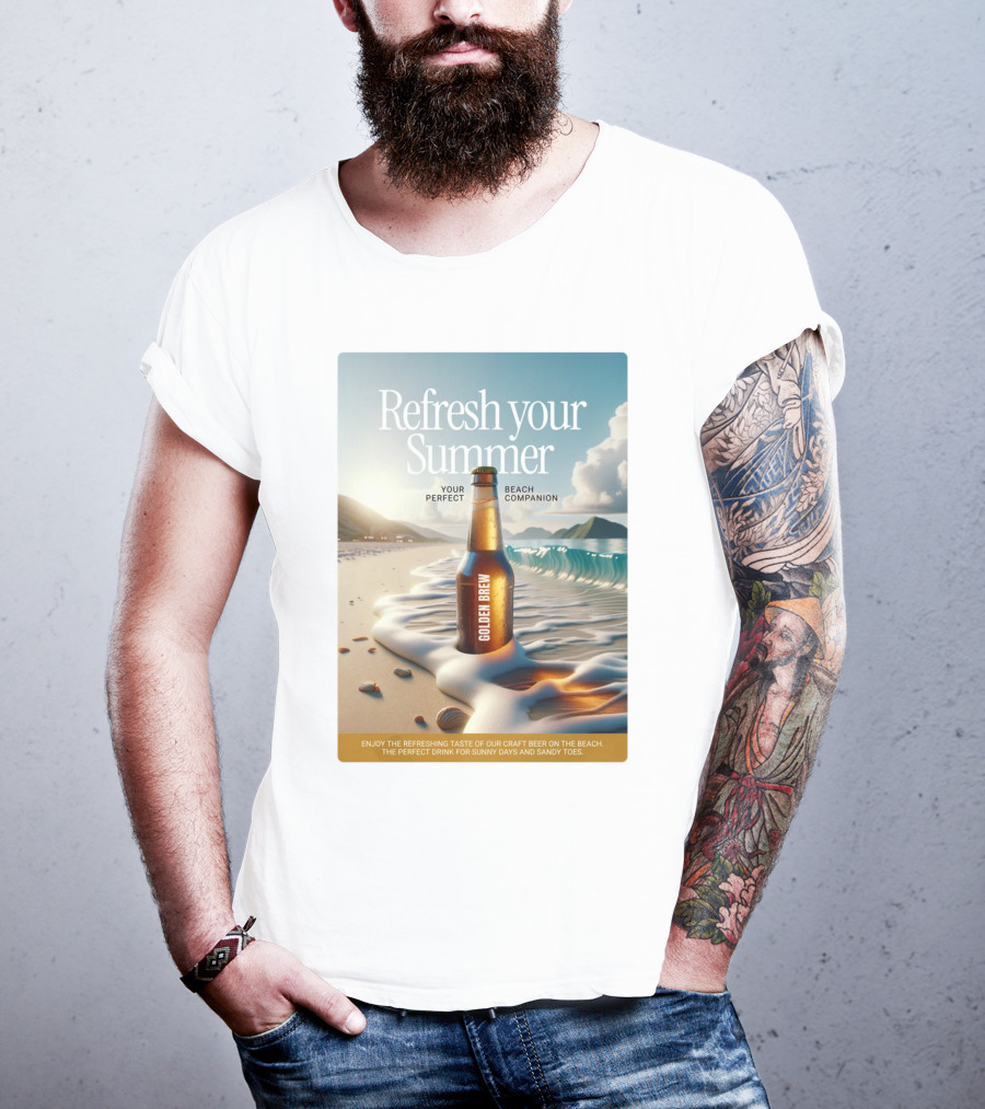 Refresh Your Summer Golden Brew Beach Companion T-Shirt