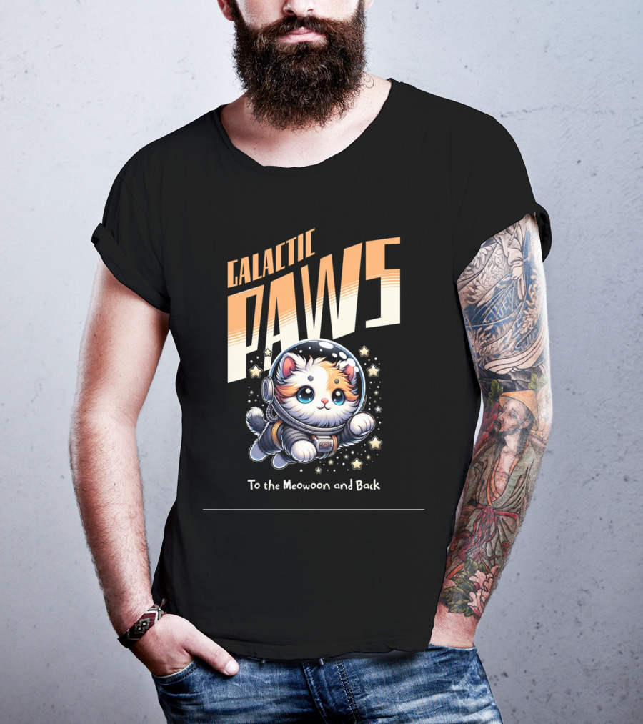 GALACTIC PAWS To The Meowoon And Back T-Shirt
