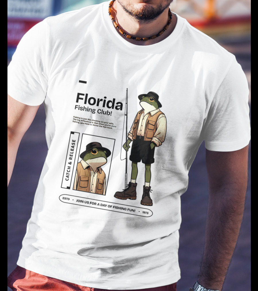 Florida Fishing Club Catch And Release Frog Adventure 1975 T-Shirt