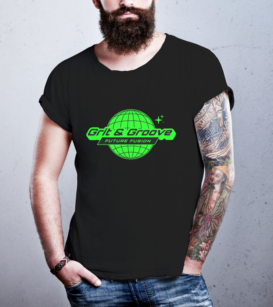 Grit And Groove Future Fusion Global Neon Green Sphere T-Shirt