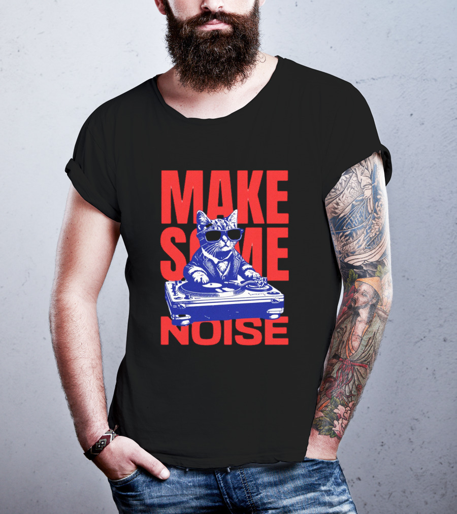 Cat DJ Turntable Make Some Noise T-Shirt