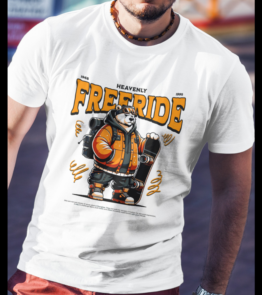 HEAVENLY FREERIDE Polar Bear Snowboard 1968 1995 T-Shirt