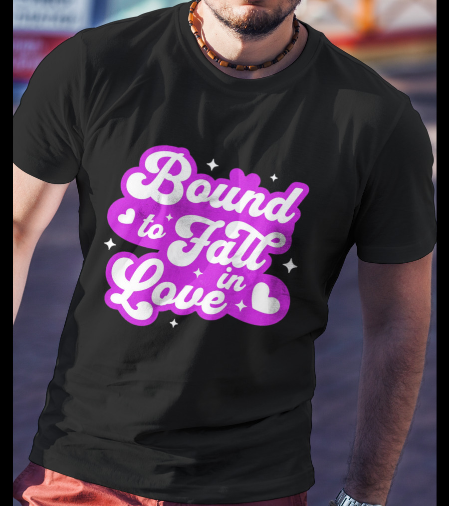 Bound To Fall In Love Purple Heart Stars T-Shirt