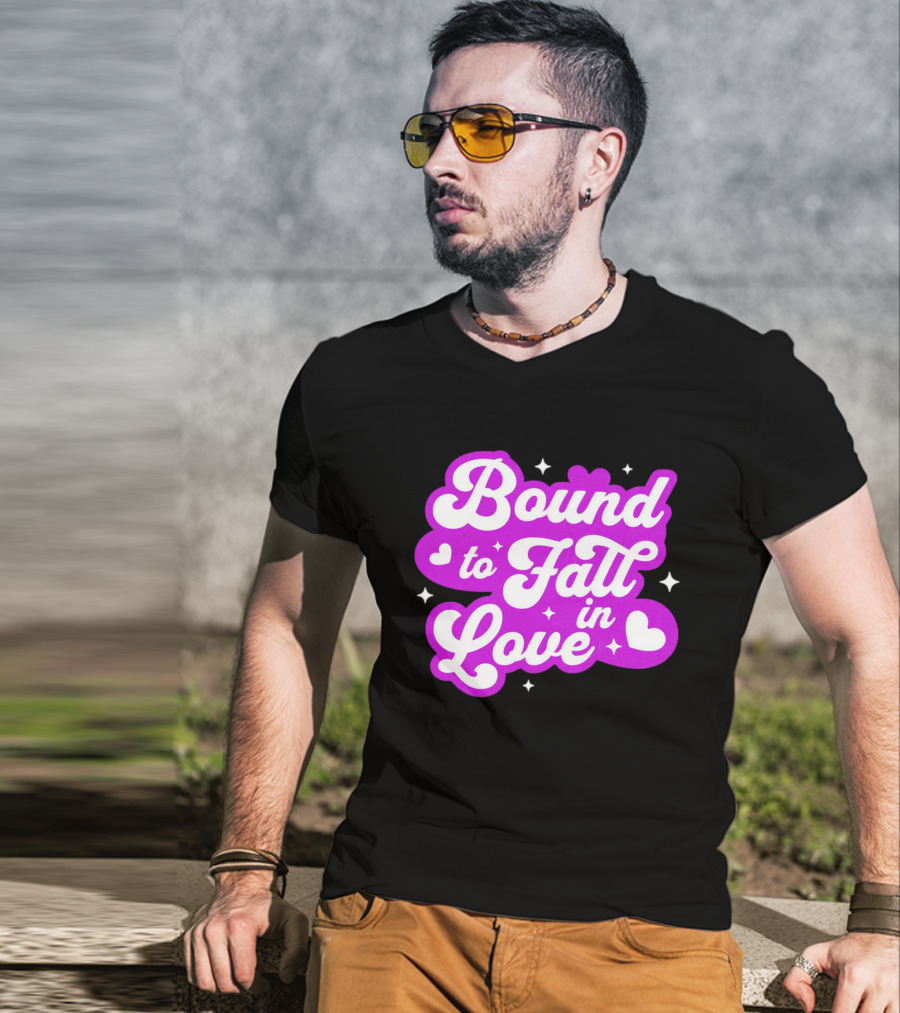 Bound To Fall In Love Purple Heart Stars T-Shirt