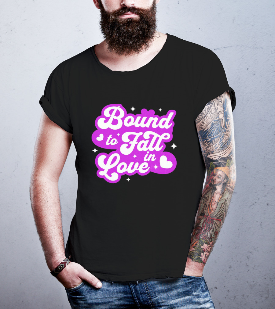 Bound To Fall In Love Purple Heart Stars T-Shirt