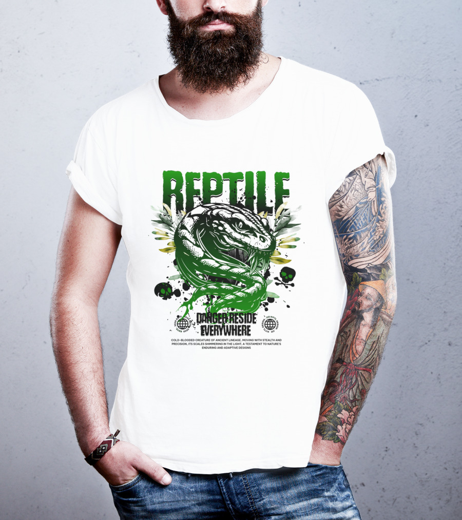 Reptile Danger Reside Everywhere Stealth Creature Of Ancient Lineage T-Shirt