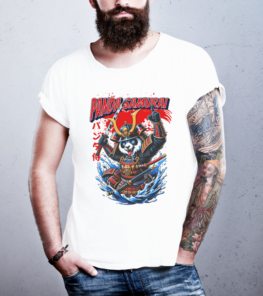 Panda Samurai Cute Japanese Warrior T-Shirt