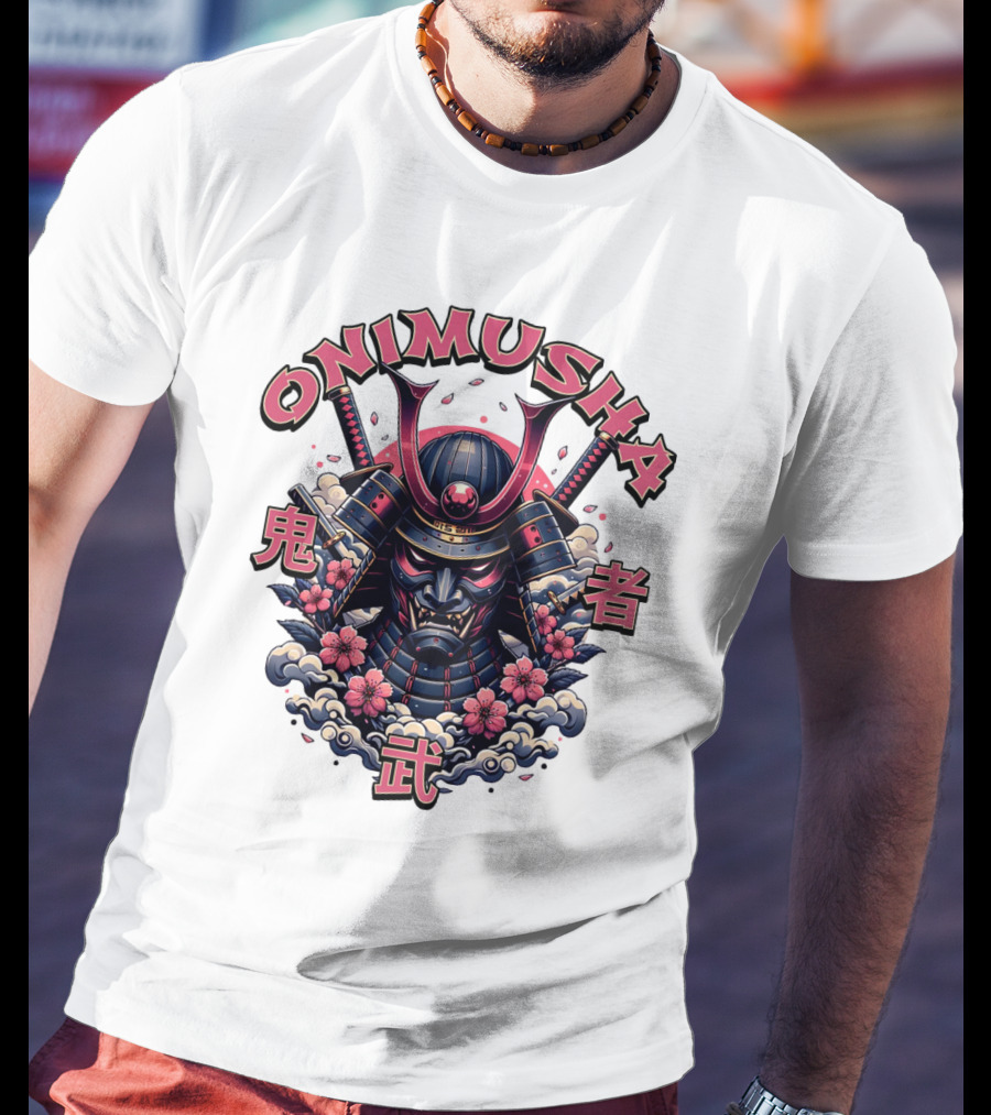 Onimusha Samurai Demon Warrior Flower Clouds T-Shirt