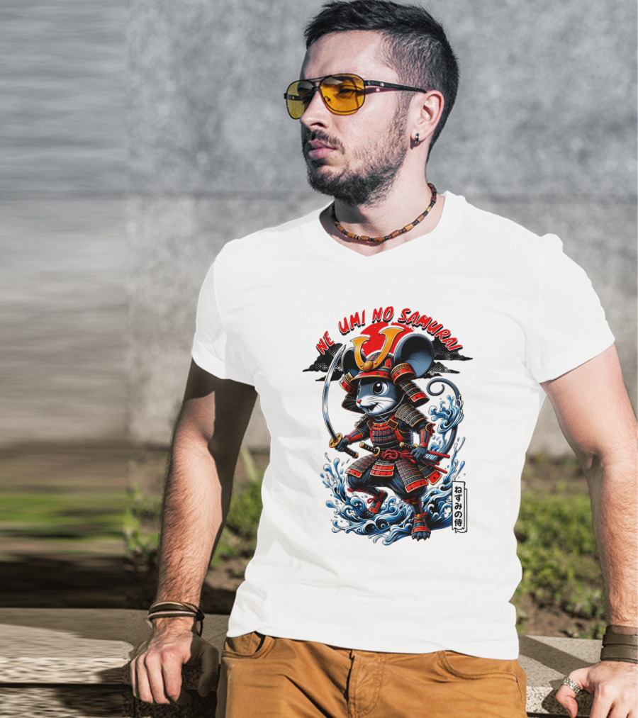 Ne Umi No Samurai Mouse Samurai Cute T-Shirt