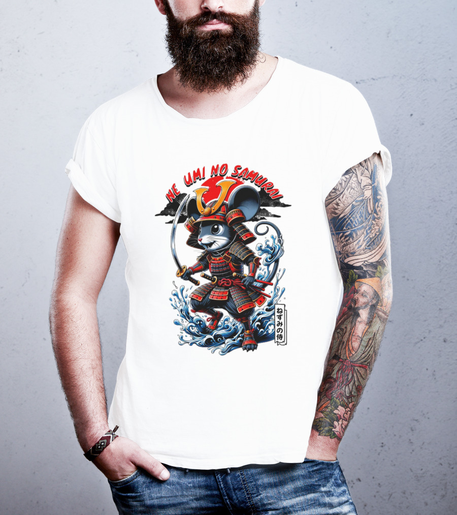 Ne Umi No Samurai Mouse Samurai Cute T-Shirt