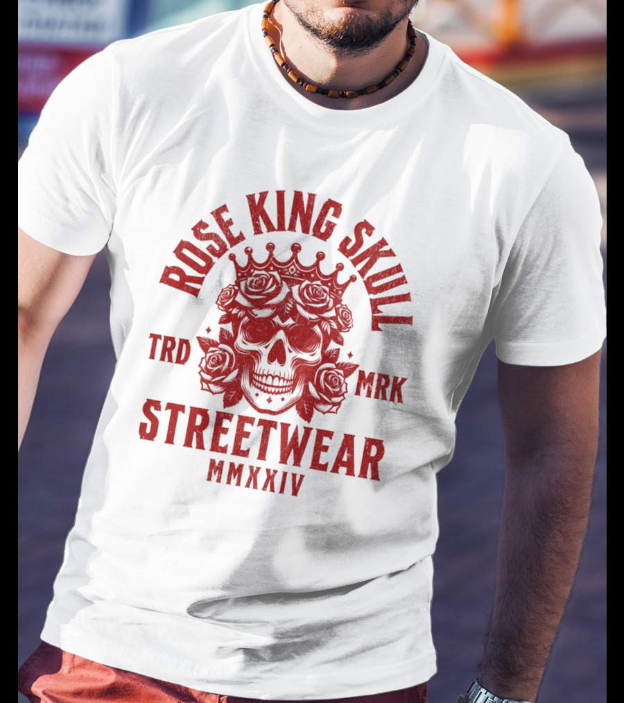 Rose King Skull TRD MRK Streetwear MMXXIV T-Shirt