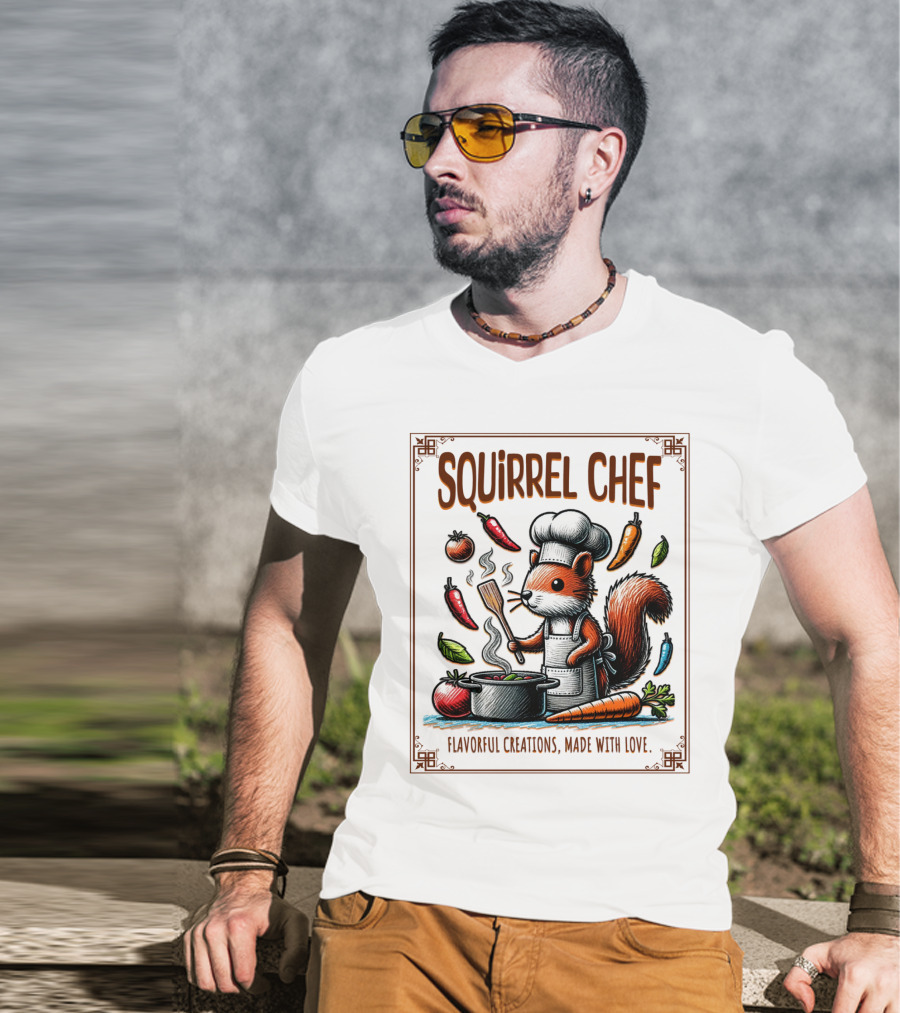 Squirrel Chef Flavorful Creations Made With Love T-Shirt