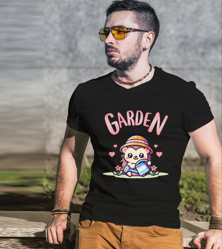 Garden Bliss Hedgehog Tends To Its Beautiful Garden T-Shirt