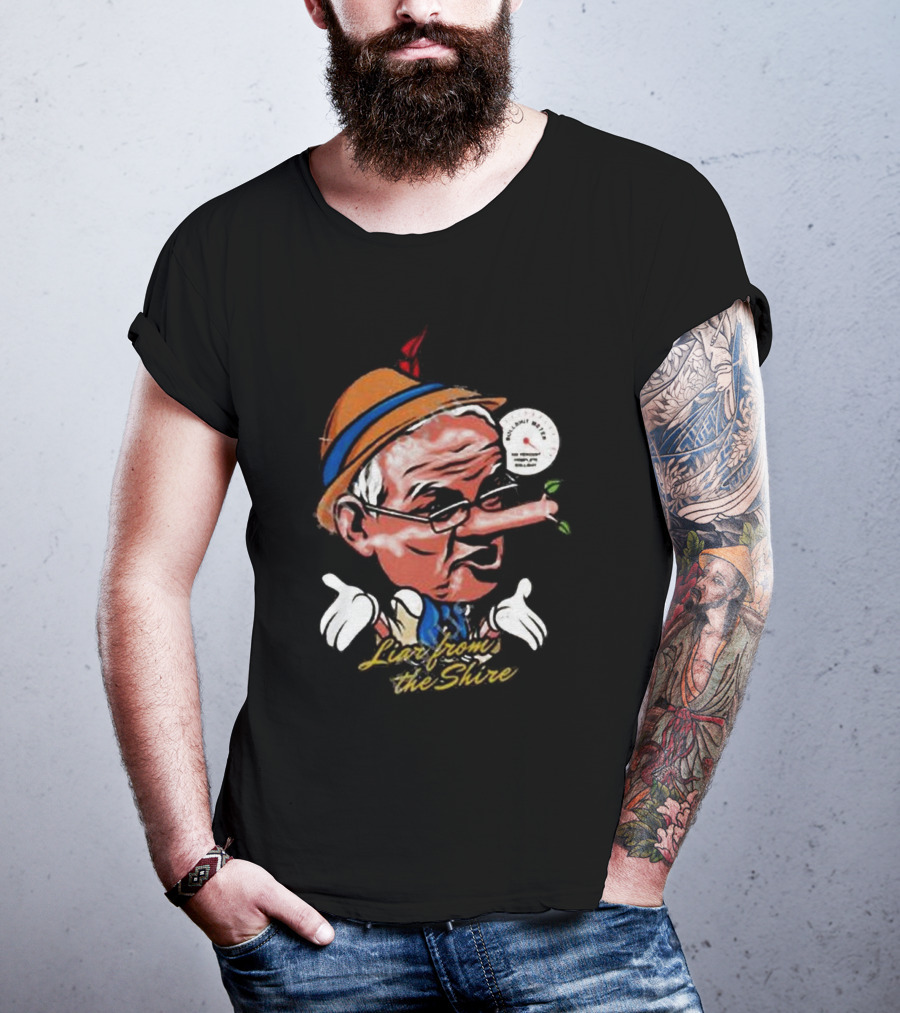 Scott Morrison Liar From The Shire Pinocchio Nose With Puppet Hands T-Shirt