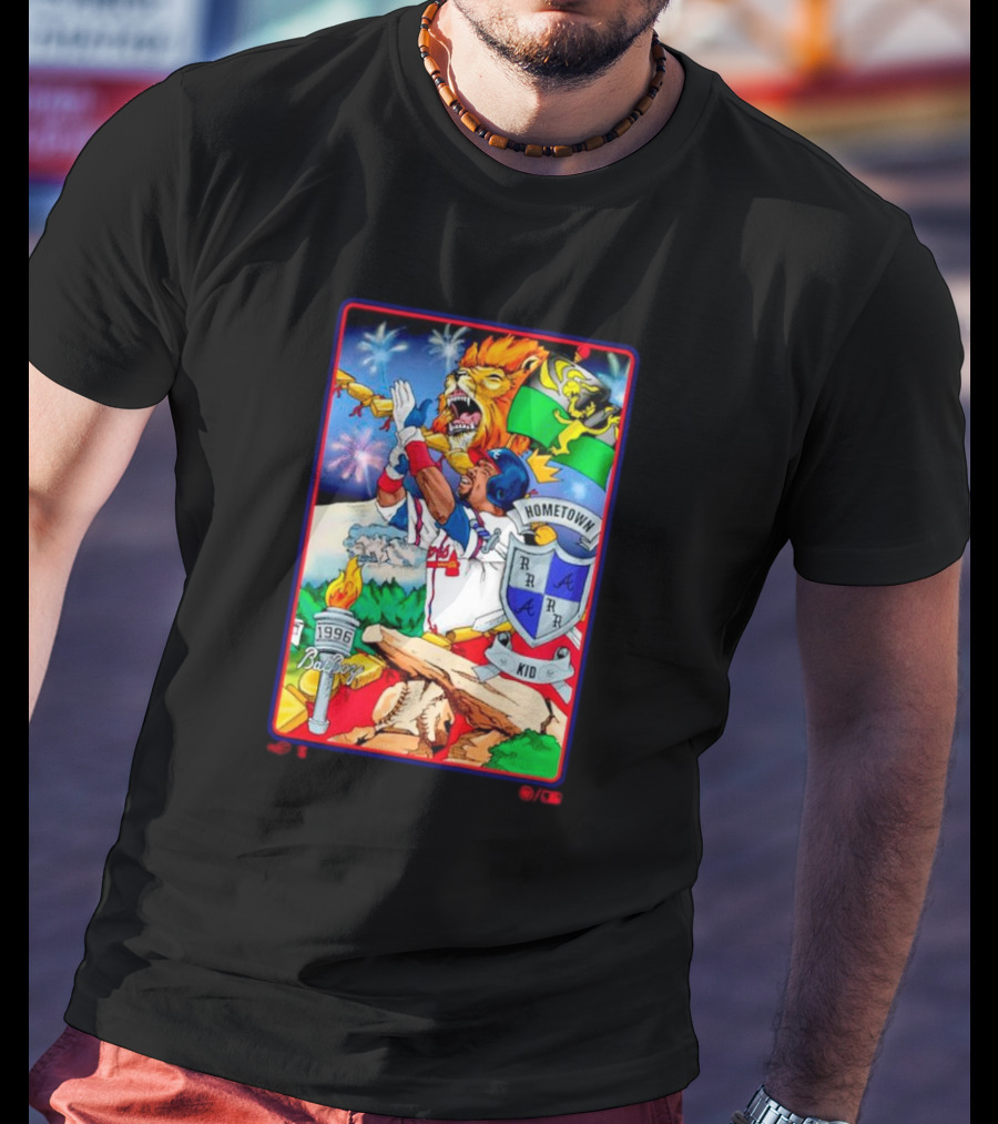 Hometown Kid Bat Boy 1996 Braves Lion Fireworks T-Shirt
