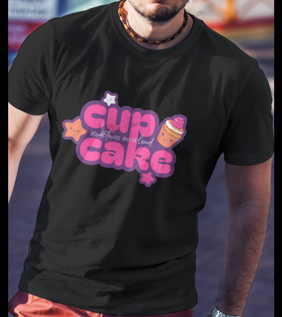 Cupcake Sweetness Overload Cute Star Faces T-Shirt