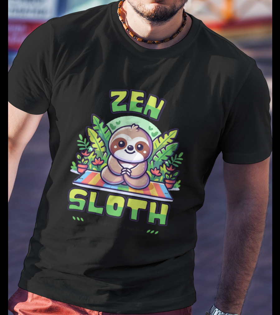 Zen Sloth Finds Peace In A Yoga Pose T-Shirt
