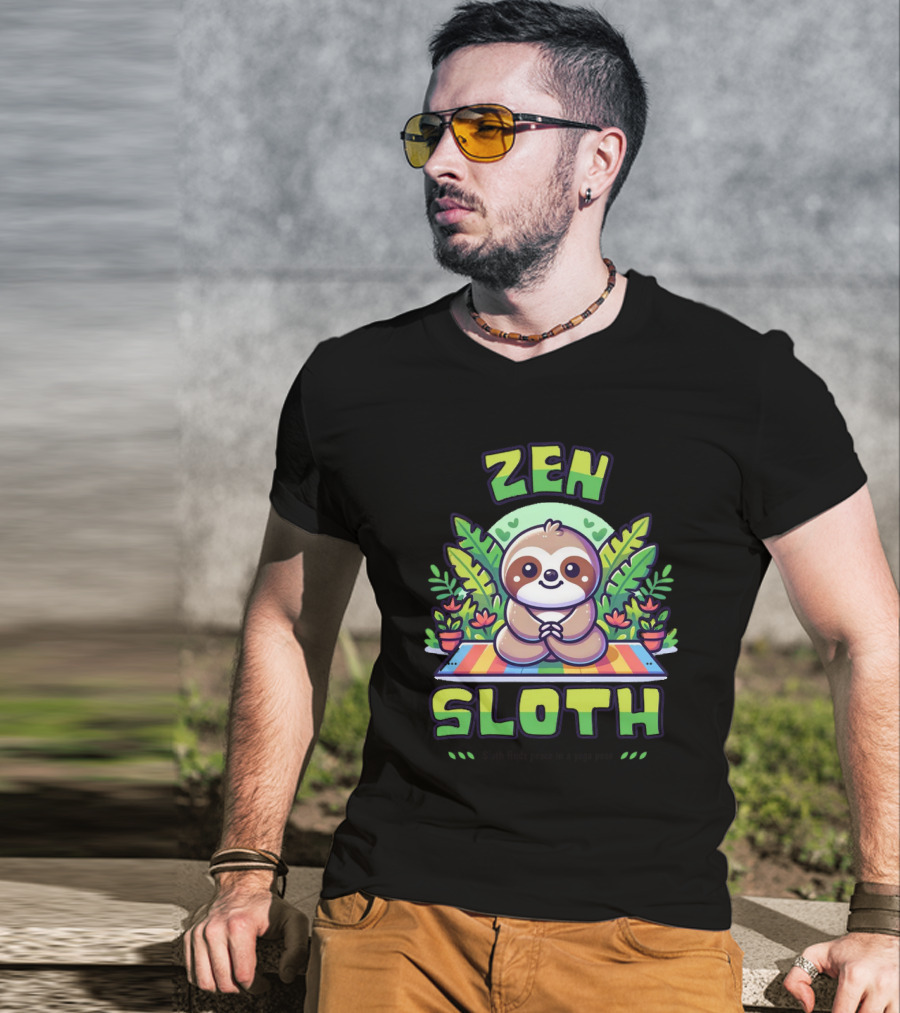 Zen Sloth Finds Peace In A Yoga Pose T-Shirt